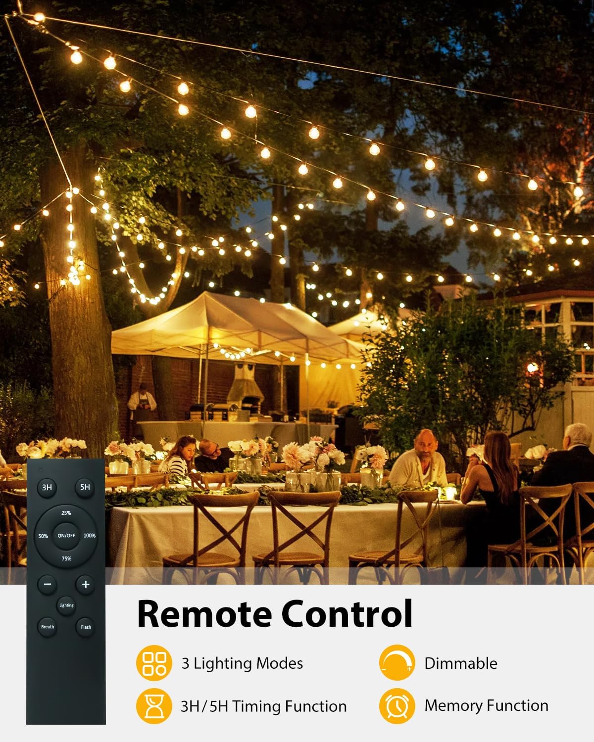 Outdoor string lights with remote cheap