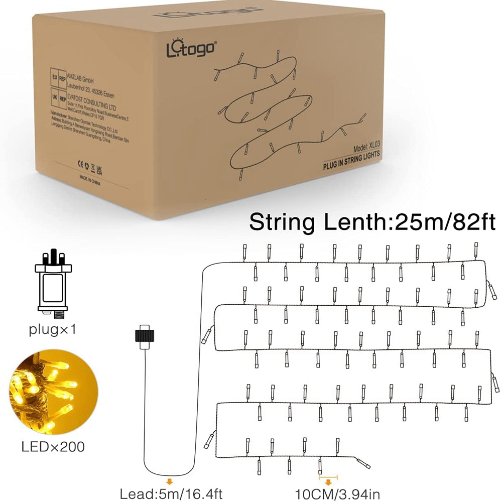 200 LED Plug in Waterproof Fairy Lights Litogo® litogoglobal